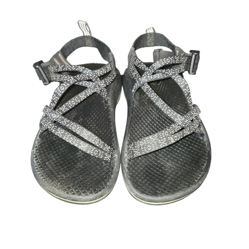 Chaco ZX/1 EcoTread Unisex Kids Black & White Strappy Adjustable‎ Sandals Size 2